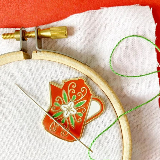 Porte-aiguille magnétique - Cafetière rouge