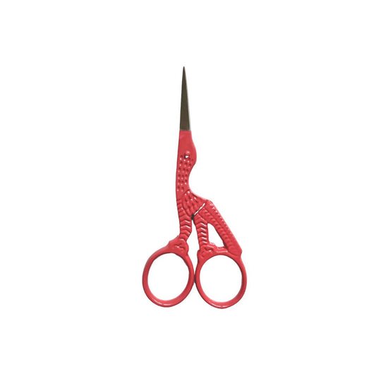 Stork embroidery scissors - Coral