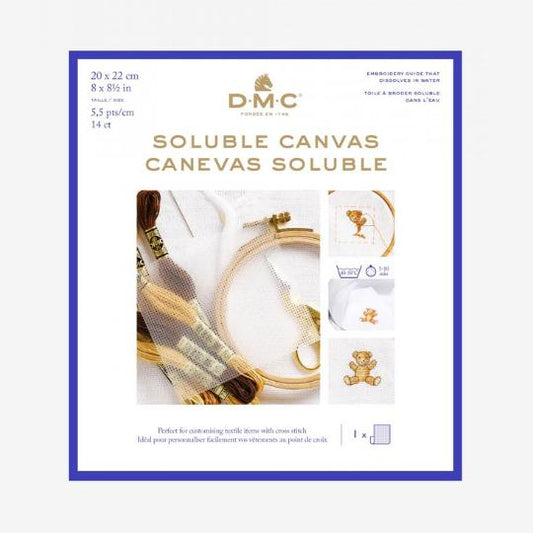 Soluble cross stitch canvas