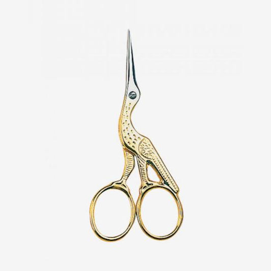 Golden stork embroidery scissors